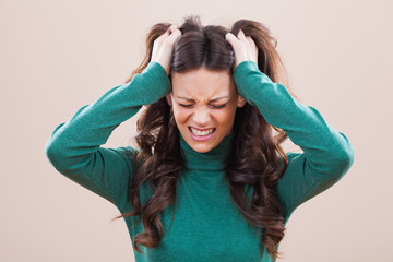 portrait of upset and angry woman