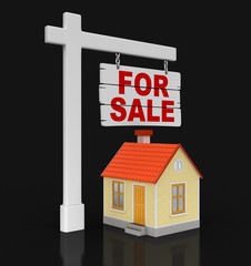 Sticker - House for sale (clipping path included)