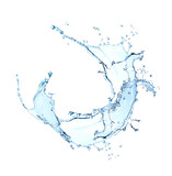 Fototapeta Lawenda - blue water splash isolated on white background