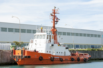 Tug boat orange