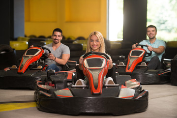 Portrait Of A Race Karting People