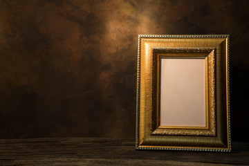 still life of picture frame on table