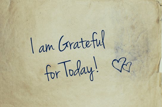 Wall Mural -  - I am grateful for today written on old piece of paper