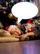 © Denizo - Christmas background with Santa. background with the space for your text.
