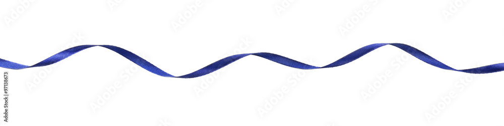 Blue ribbon, isolated on white