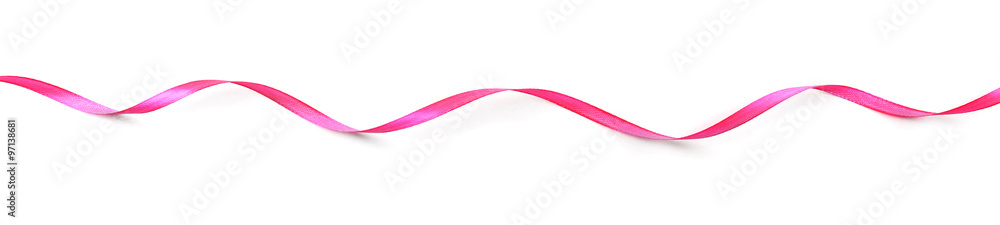 Pink ribbon, isolated on white