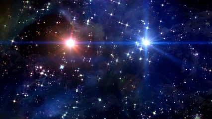 Wall Mural - two stars cross in star space