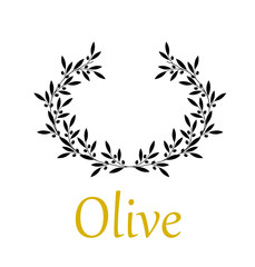 Wall Mural - Olive wreath on white background. Vector illustration