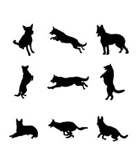 Wall Mural - silhouette german shepherd dog