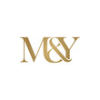 M&Y Initial logo. Ampersand monogram logo