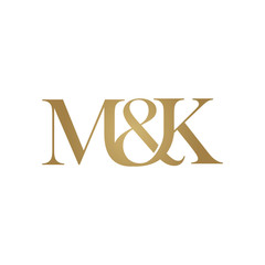 M&K Initial logo. Ampersand monogram logo