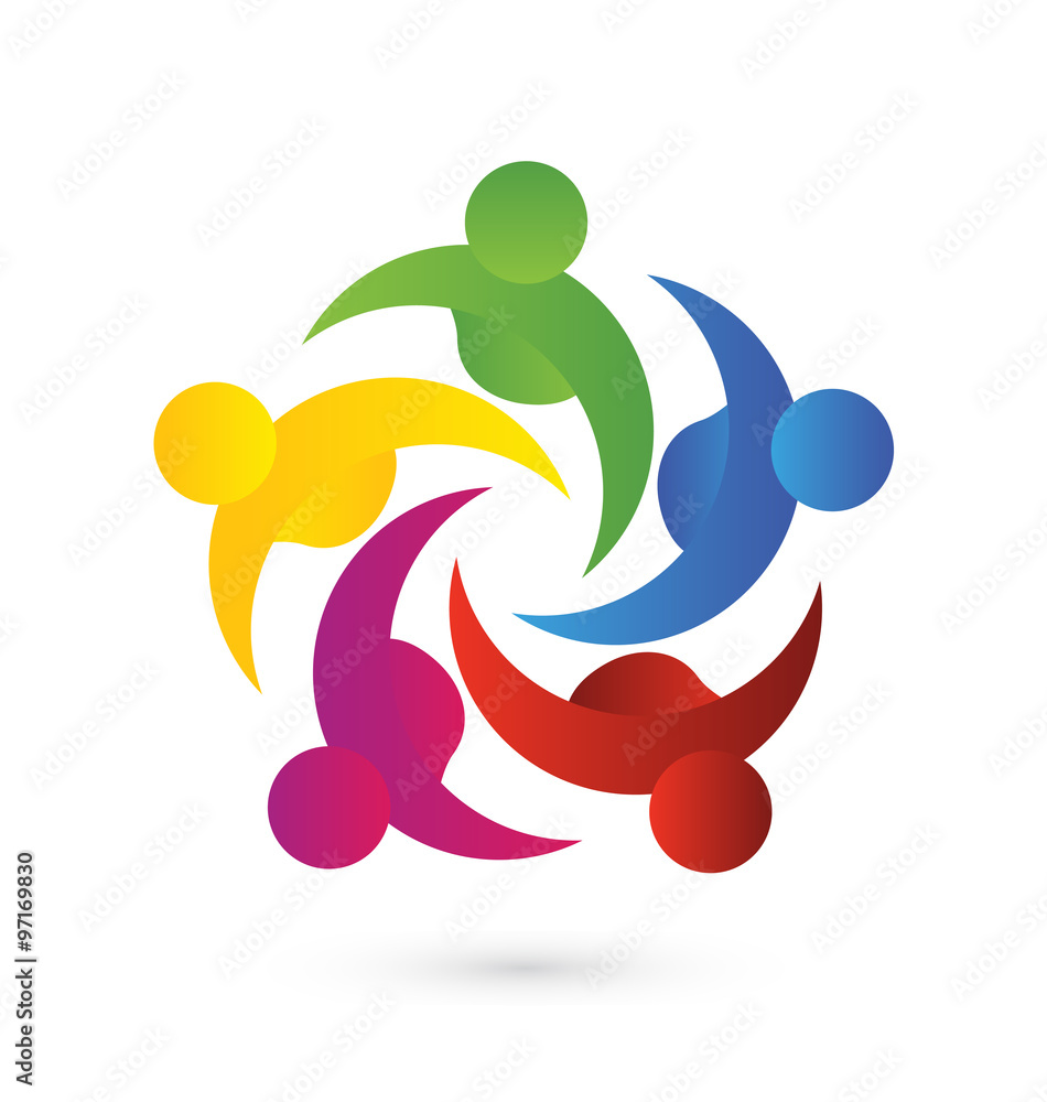 Logo teamwork helping meeting business social people vector Stock ...