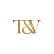 T&V Initial logo. Ampersand monogram logo