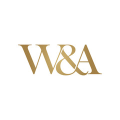 W&A Initial logo. Ampersand monogram logo