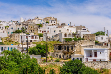 Wall Mural - Traditional Greek village in the mountains, Apiranthos village, Naxos island, Cyclades, Greece.