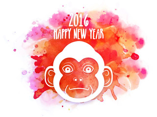 Canvas Print - Cute Monkey for Chinese New Year 2016 celebration.