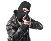 Robber Holding A Rifle