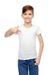 © Syda Productions - happy boy pointing finger to his white t-shirt