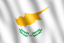 Flag Of Cyprus Waving In The Wind