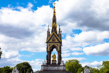 Albert Memorial In London Situated In Kensington Gardens, Directly To The North Of The Royal Albert Hall. Opened In July 1872 By Queen Victoria. London. UK