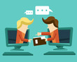 © sweet kiwi - modern Internet technology. business. flat vector illustration