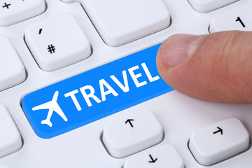 Wall Mural - booking flight and holidays vacation travel online shop internet
