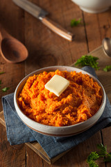 Poster - Organic Homemade Mashed Sweet Potatoes