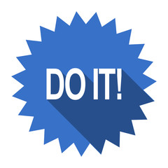 Aufkleber - do it blue flat icon