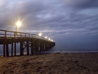 night time by the beach