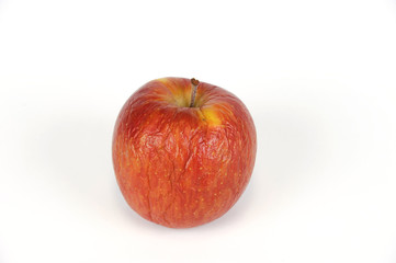 dry apple on white background