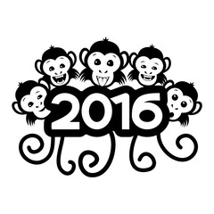 Wall Mural - Monkey the zodiac symbol of new year.