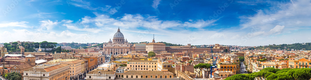 Rome and Basilica of St. Peter in Vatican - obrazy, fototapety, plakaty 