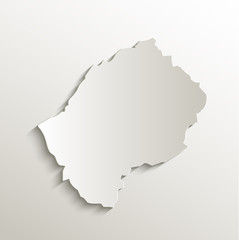  Lesotho map card paper 3D natural vector