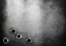 Grunge Metal Armor Background With Bullet Holes