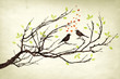 two birds in love watercolors