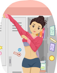 Poster - Teen Girl Change Locker Room Sweatshirt