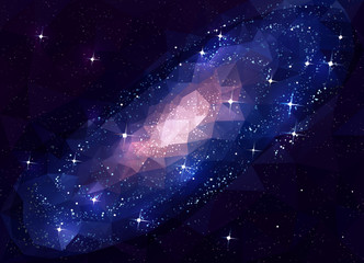 deep space galaxy andromeda. low poly.