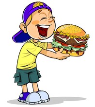 Boy Eating Burger