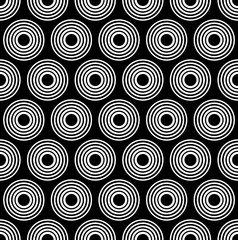 Leinwandbilder - Seamlessly repeatable pattern with concentric circles. Black and