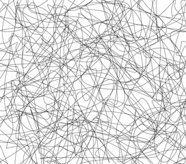 Aufkleber - Random lines abstract vector texture. Entangled, intersecting li