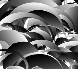 Aufkleber - Abstract background with scattered, random shapes overlapping ea