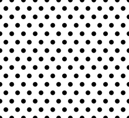 Fototapete - Monochrome dotted, polka dot pattern. Seamless vector.