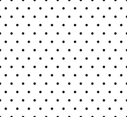 Leinwandbilder - Monochrome dotted, polka dot pattern. Seamless vector.