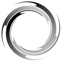 Leinwandbilder - Abstract spiral graphics in black and white.