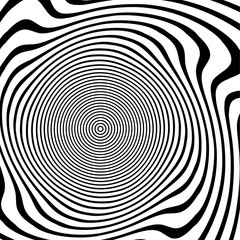 Leinwandbilder - Abstract asymmetric spiral background. Distorted spiral. Vector.