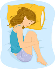 Poster - Girl Sleep Position Fetal