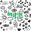 © teploleta - Inspire! Hand drawn calligraphic inspiration quote. Vector illustration.