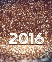 Poster - Vintage filter : 2016 year number at sparkling glitter backgroun