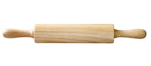 Wooden Rolling Pin, Isolated On White Background
