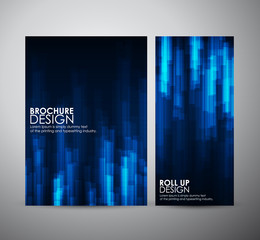 Wall Mural - Brochure business design colorful rectangle shapes template or roll up. Vector Illustration 